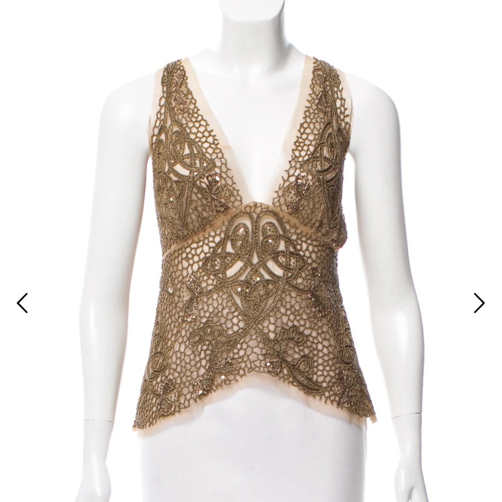 Nicole Miller embellished tulle Top